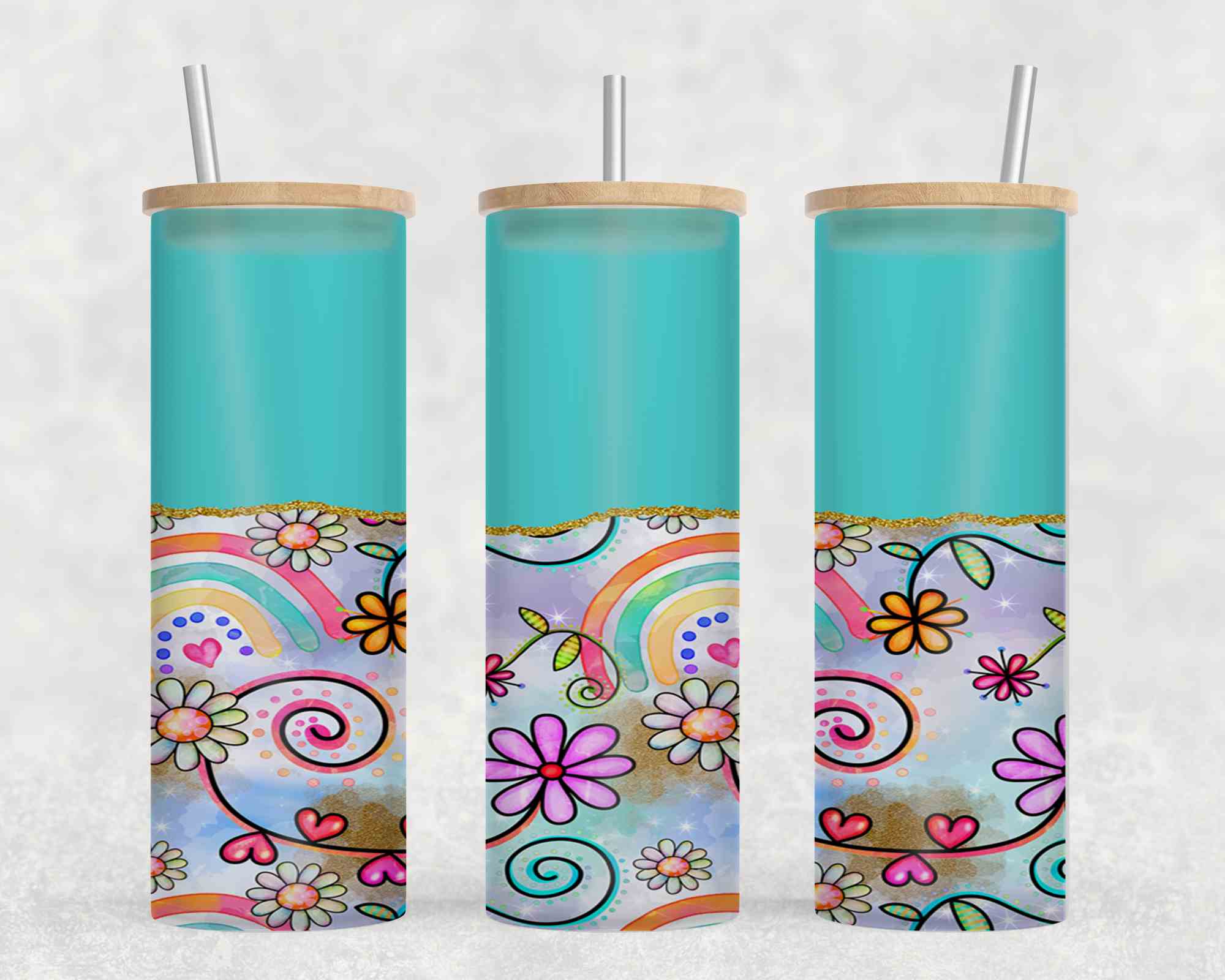 Flower Rainbow Blue-10575